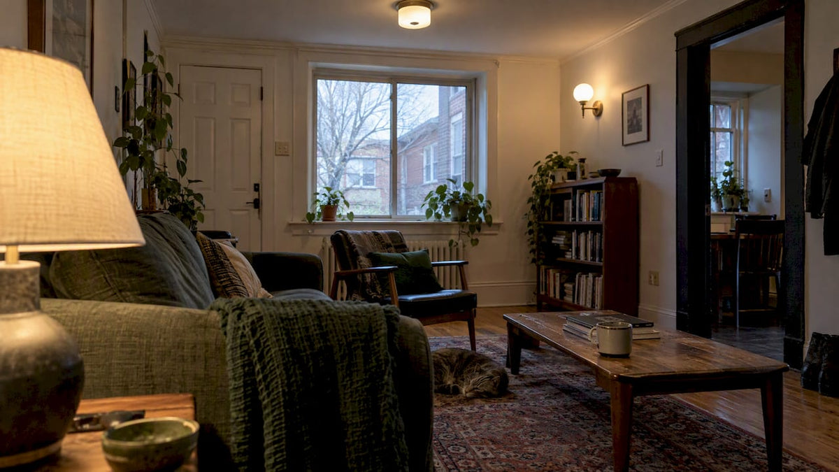 Layered lighting in a Montreal duplex
