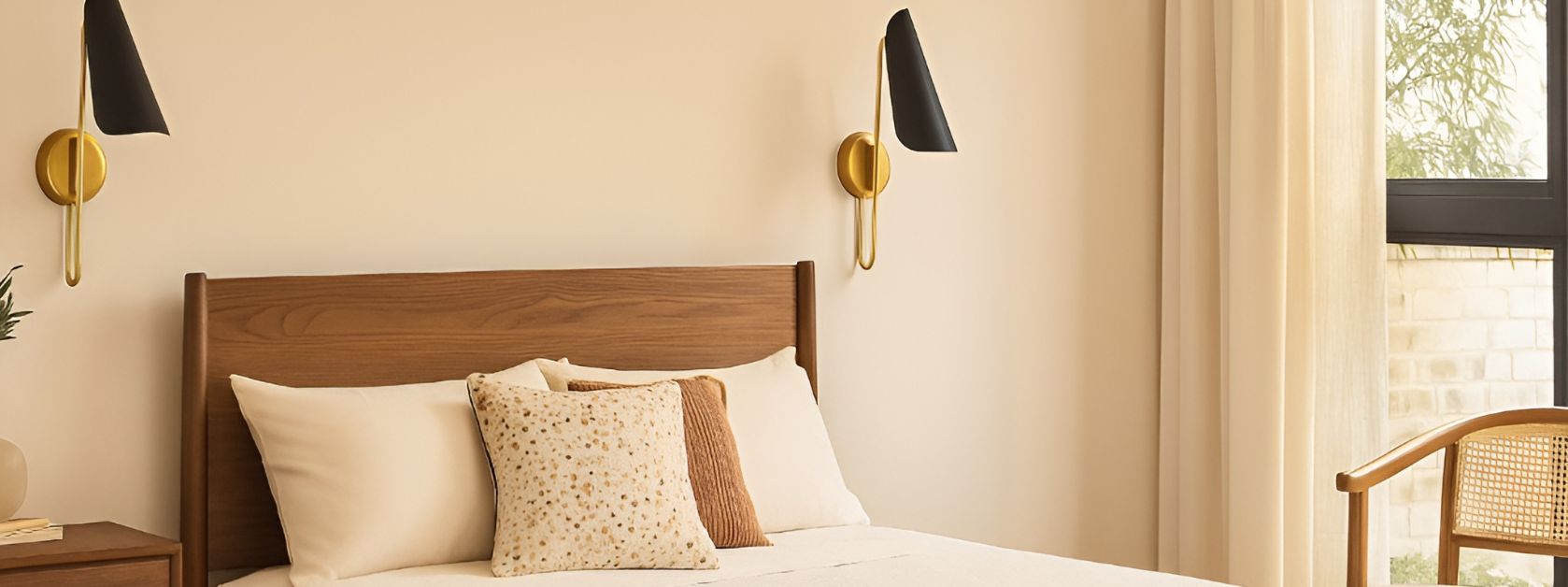 Wall sconce in the bedroom to add warmth