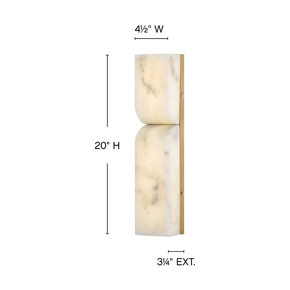 Fredrick Ramond FR41970LCB Alune LED Alabaster Sconce in Lacquered Brass