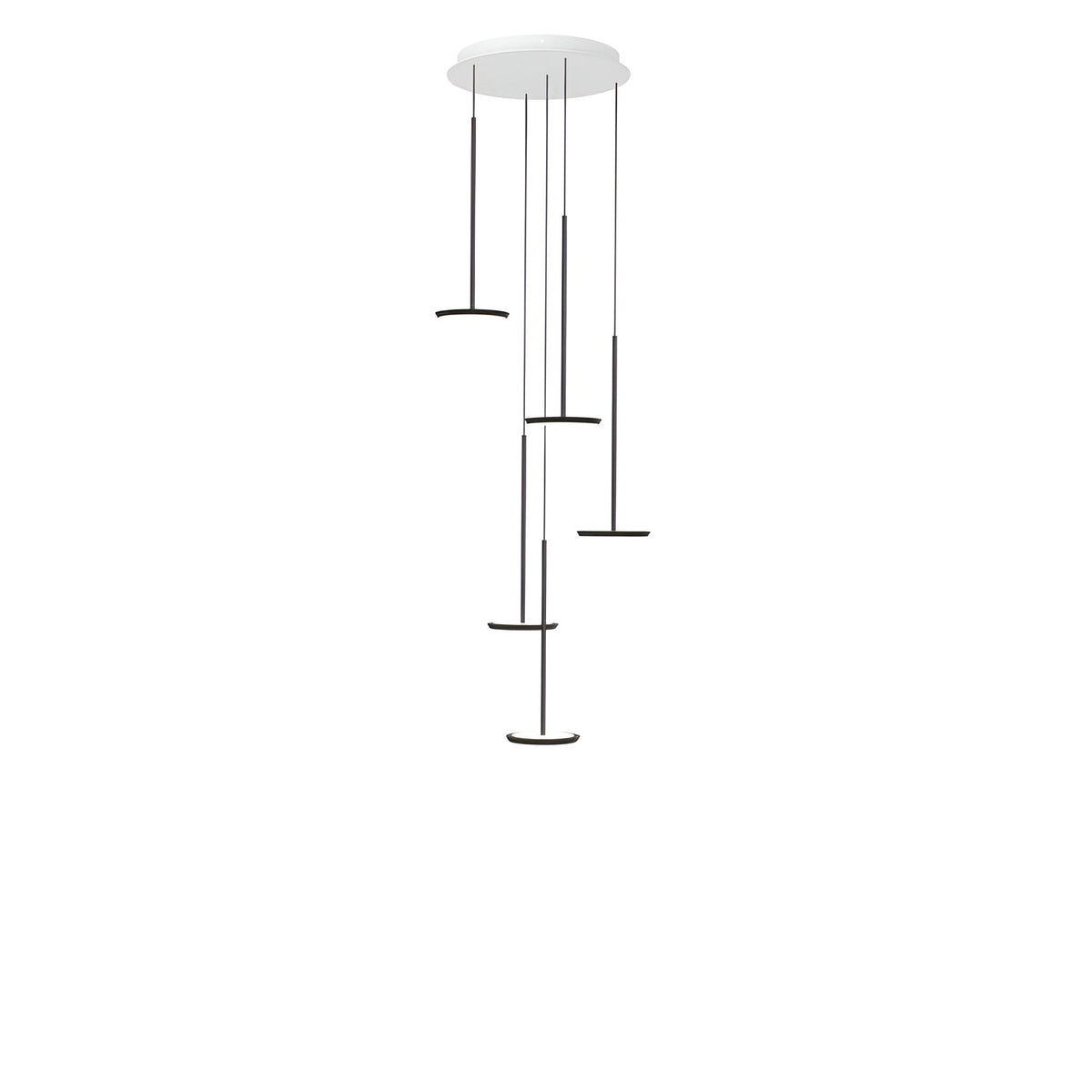 Pablo Designs SKY BLK 5 CHAND Sky LED Chandelier in Matte Black