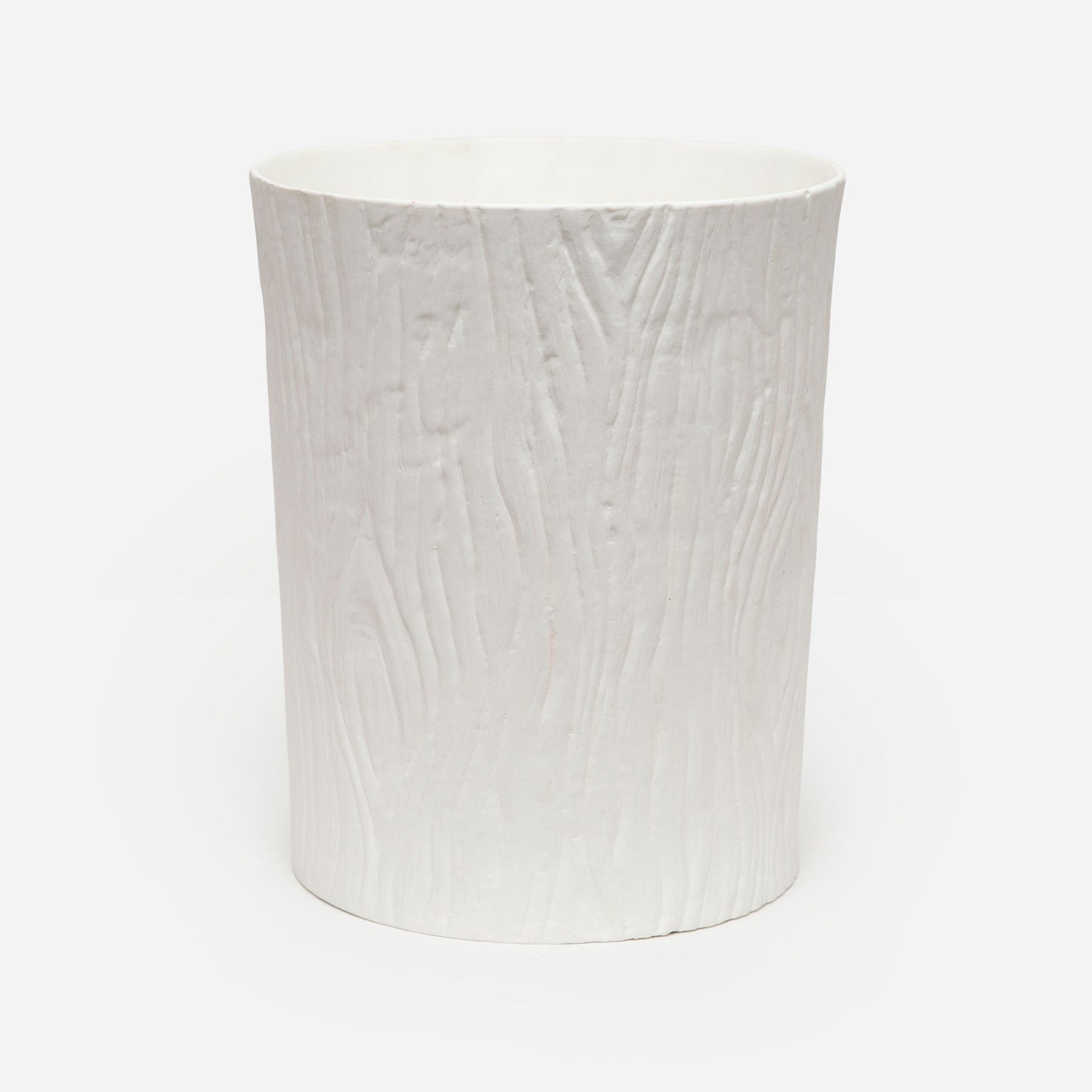 Pigeon and Poodle PP000347 Burma Wastebasket in White Porcelain