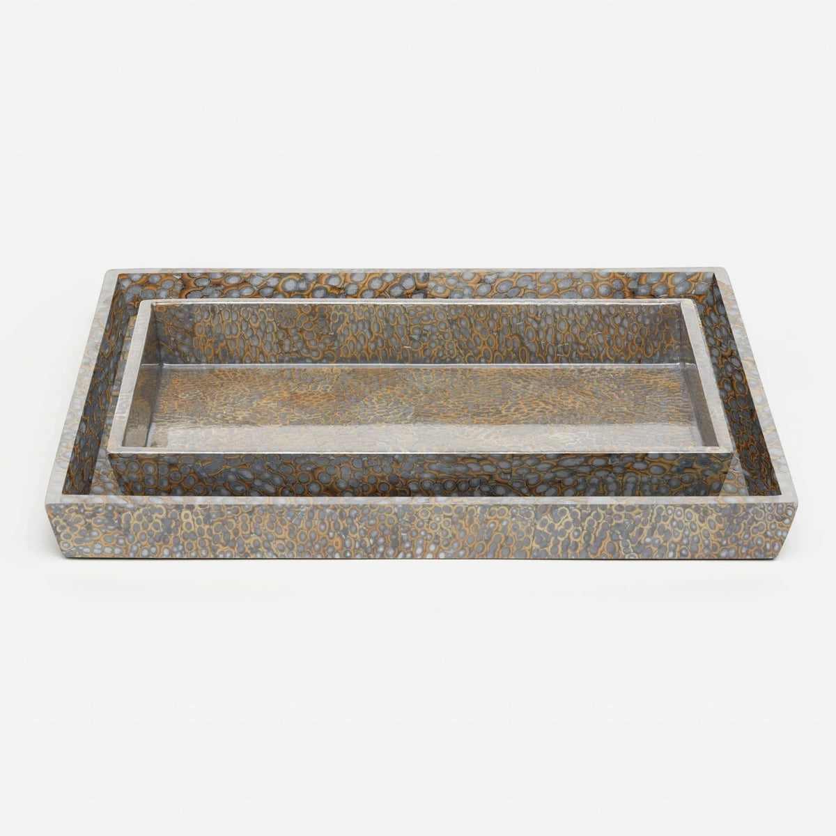 Pigeon and Poodle - PP000373 - Callas Trays - Callas - Silver Lacquered Eggshell