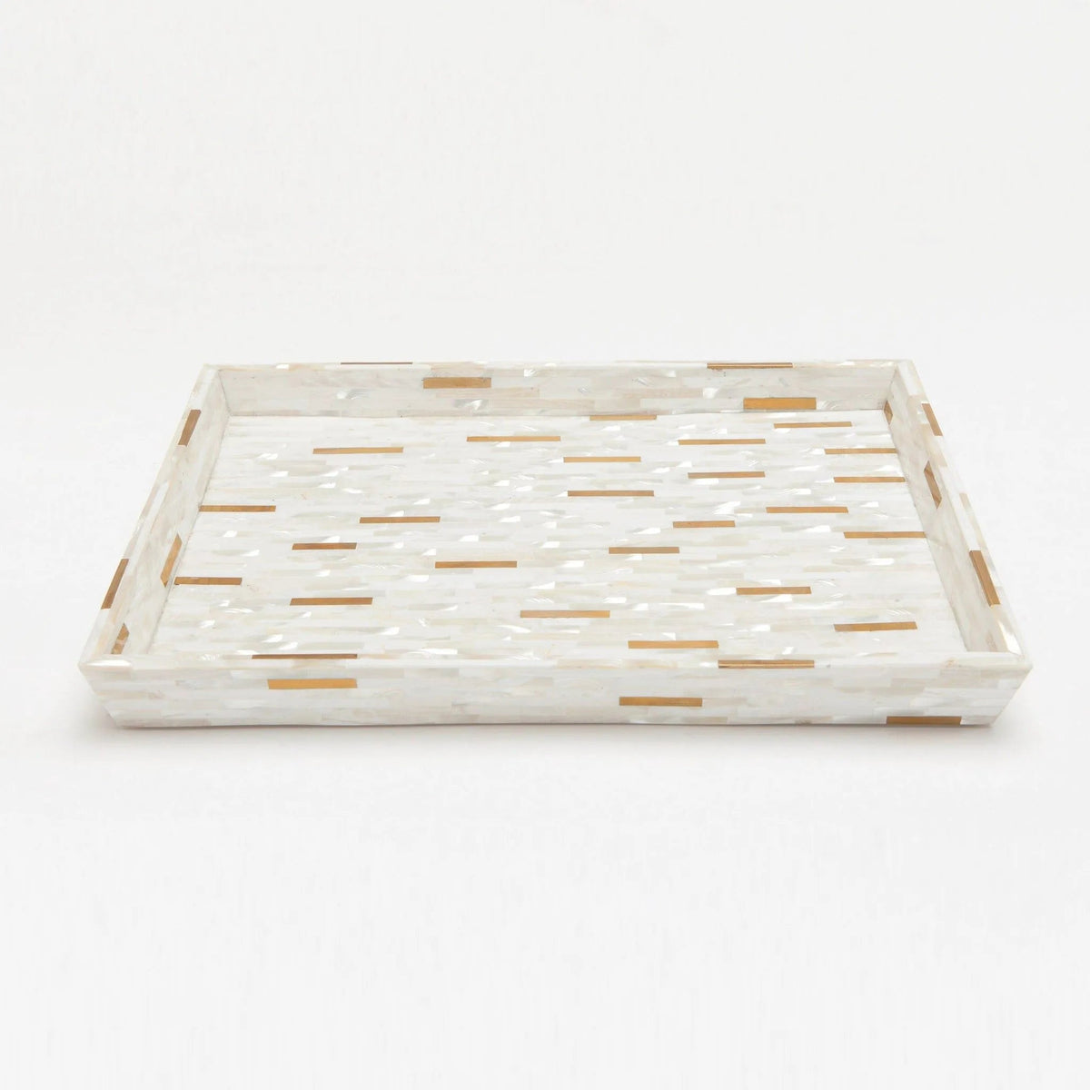 Pigeon and Poodle PP000475 Cortona Trays in Brass Mix Shell/Metal Mix