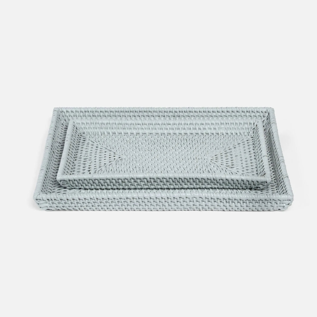 Pigeon and Poodle - PP000517 - Dalton Trays - Dalton - Whitewashed Rattan