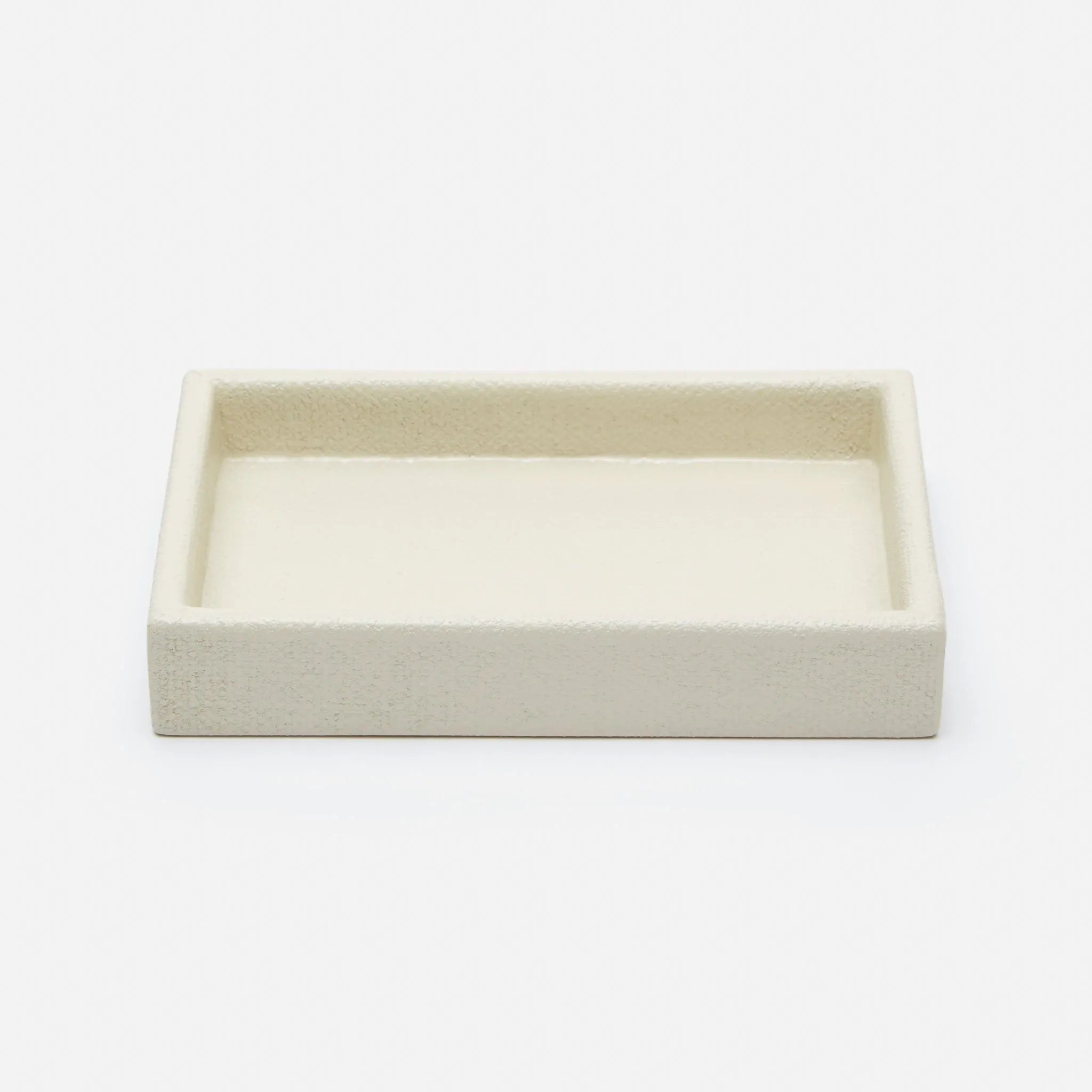 Pigeon and Poodle - PP000531 - Dannes Soap Dish - Dannes - White Faux Belgian Linen