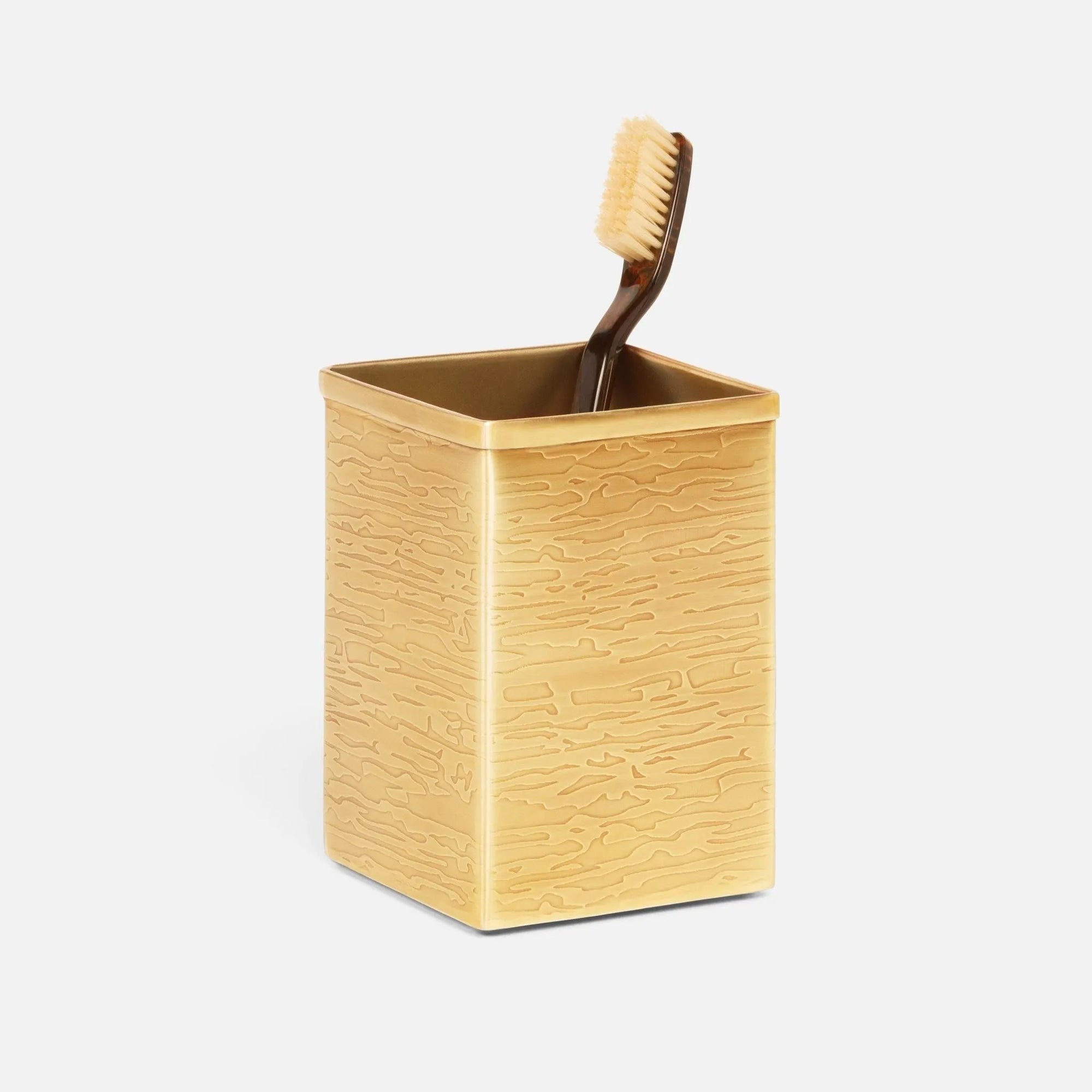 Pigeon and Poodle - PP003963 - Elgin Brush Holder - Elgin - Shiny Nickel Wavy Etched Stainless Steel