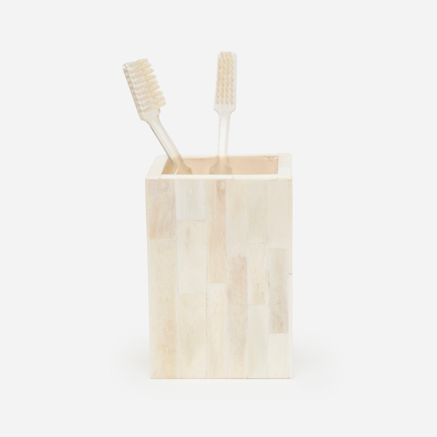 Pigeon and Poodle PP000605 Gaya Brush Holder in Vertical Natural Bone