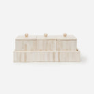Pigeon and Poodle PP000606 Gaya Trays (12.5"L x 7.5"W x 5"H) in Vertical Natural Bone
