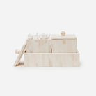 Pigeon and Poodle PP000607 Gaya Trays (8.5"L x 4.5"W x 5"H) in Vertical Natural Bone