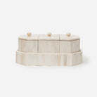 Pigeon and Poodle PP000608 Gaya Trays (11"L x 6.5"W x 5"H) in Vertical Natural Bone
