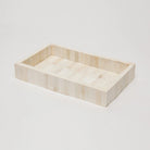 Pigeon and Poodle PP000611 Gaya Trays (10"L x 6"W x 1.5"H) in Vertical Natural Bone