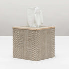 Pigeon and Poodle PP000641 Goa Tissue Box in Sand Faux Boa