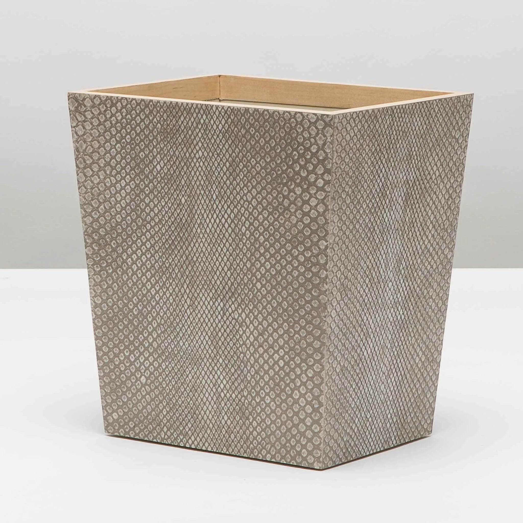 Pigeon and Poodle PP000643 Goa Wastebasket (Rectangular) in Sand Faux Boa