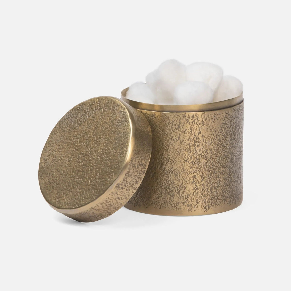 Pigeon and Poodle PP000762 Kenitra Bath Canister in Antique Brass Pitted Metal