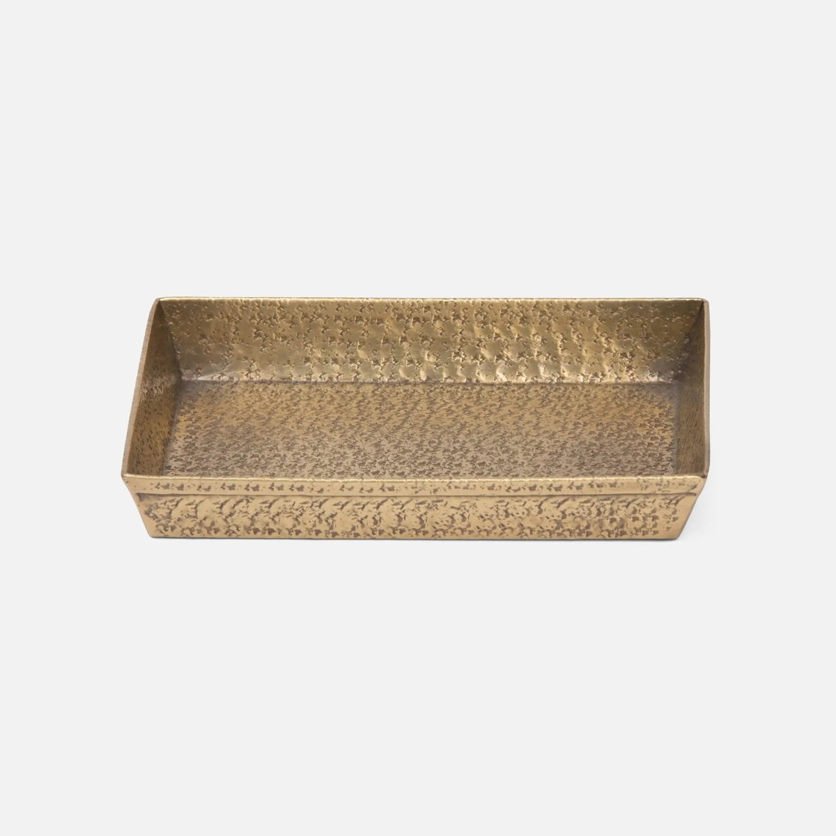 Pigeon and Poodle PP000763 Kenitra Soap Dish in Antique Brass Pitted Metal