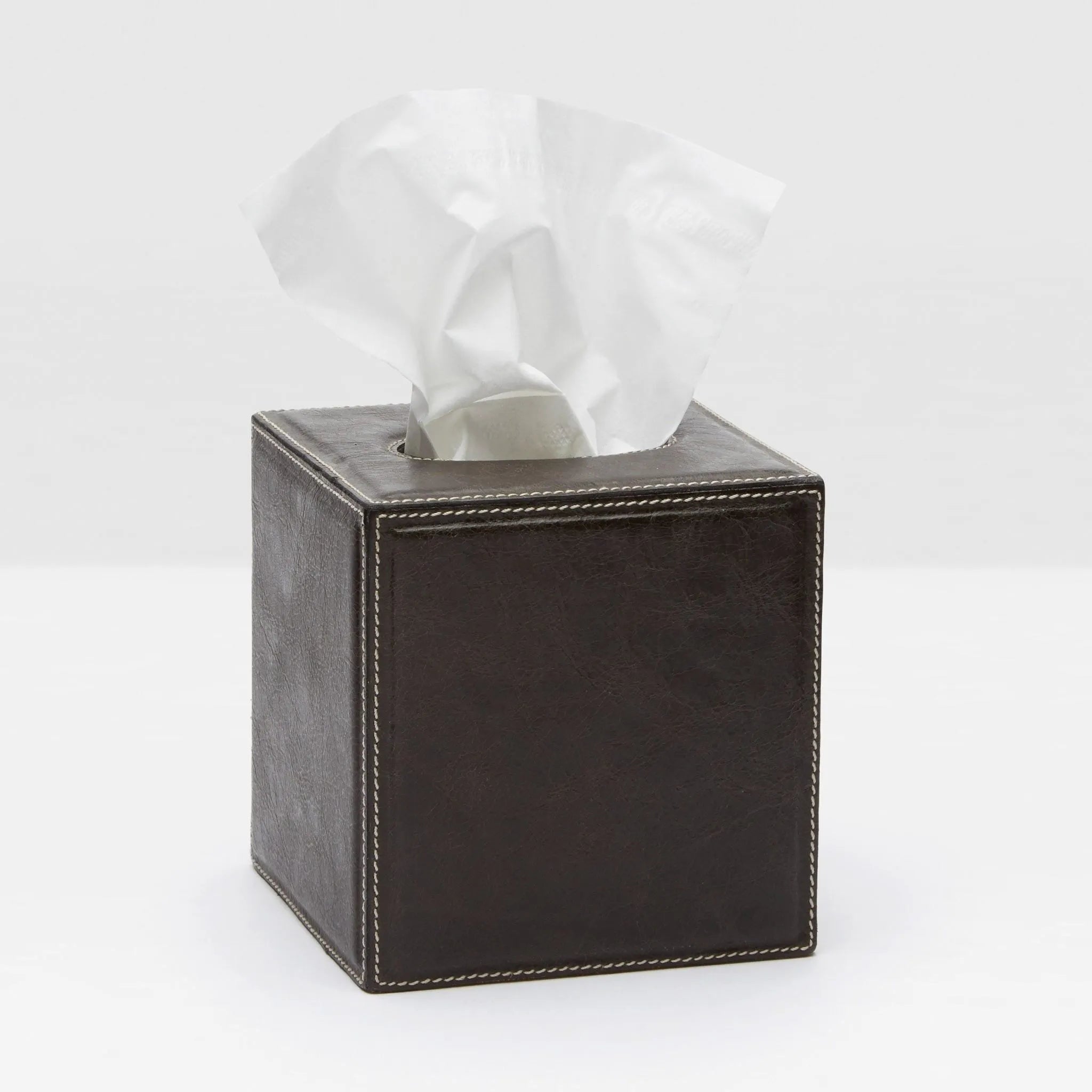 Pigeon and Poodle - PP000842 - Lorient Tissue Box - Lorient - Charcoal Full-Grain Leather