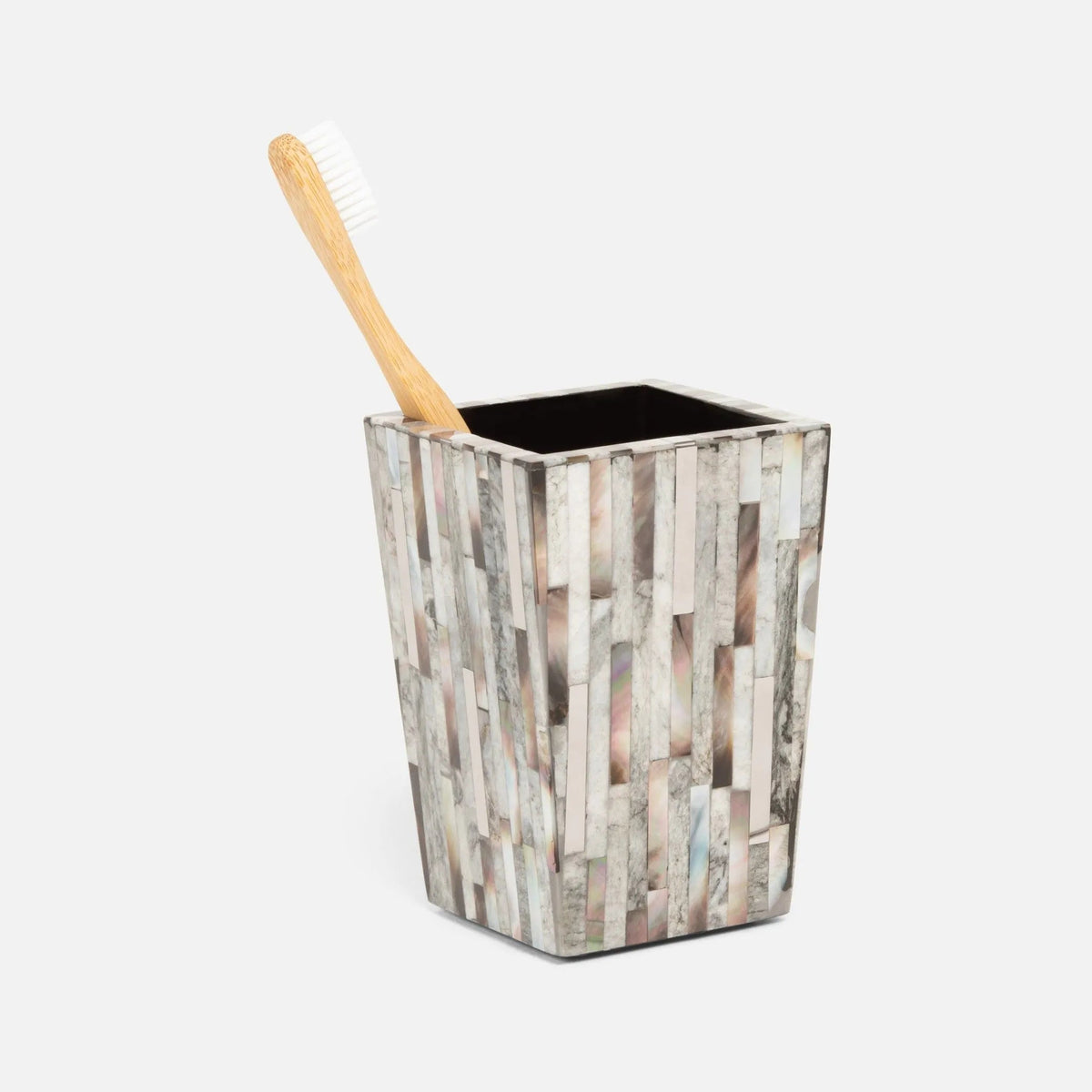 Pigeon and Poodle PP003971 Luzia Brush Holder in Silver Mix Romblon Stone/Shell