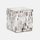 Pigeon and Poodle PP003972 Luzia Bath Canister in Silver Mix Romblon Stone/Shell