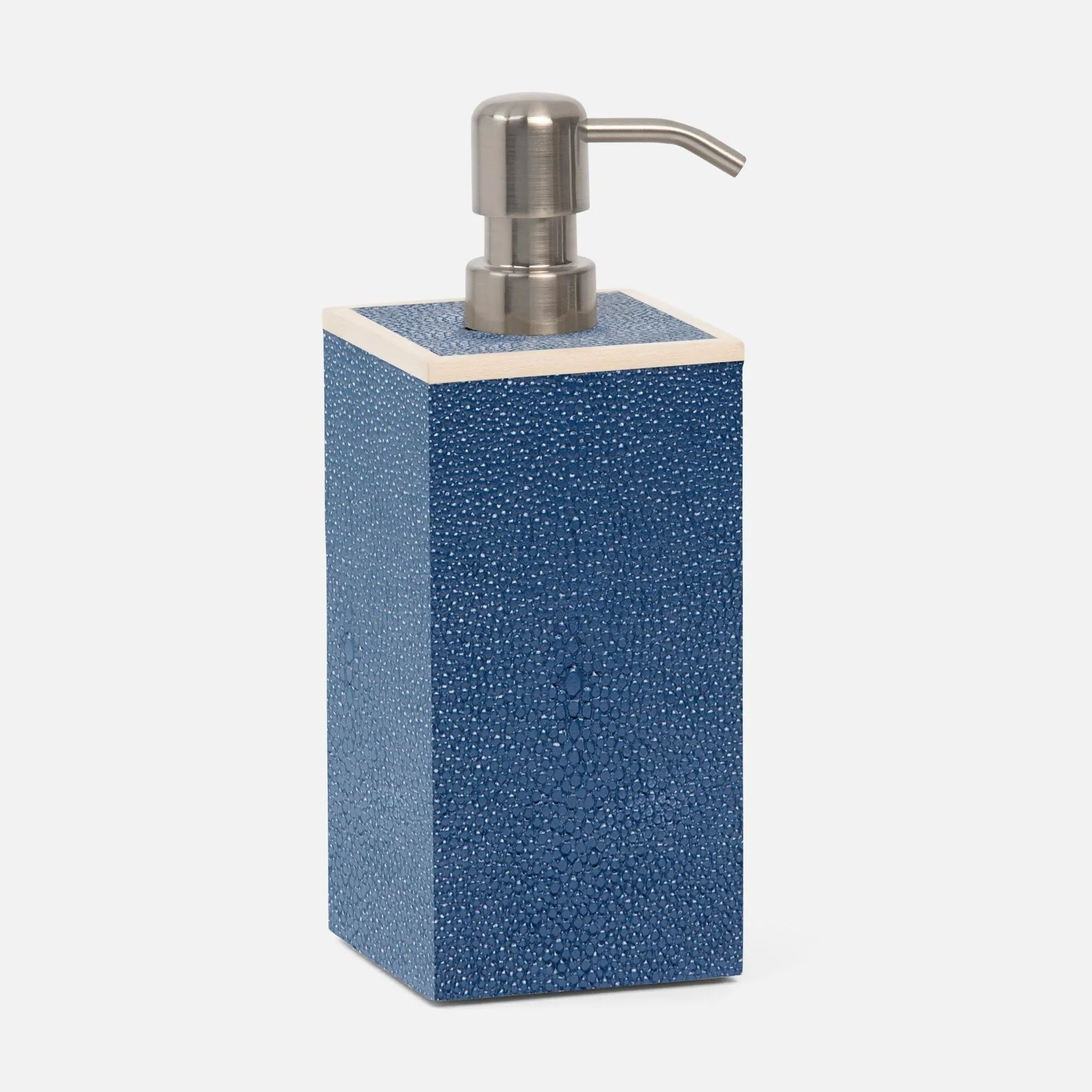 Pompe à savon Pigeon and Poodle PP001004 Manchester XL, bleu marine, imitation galuchat réaliste