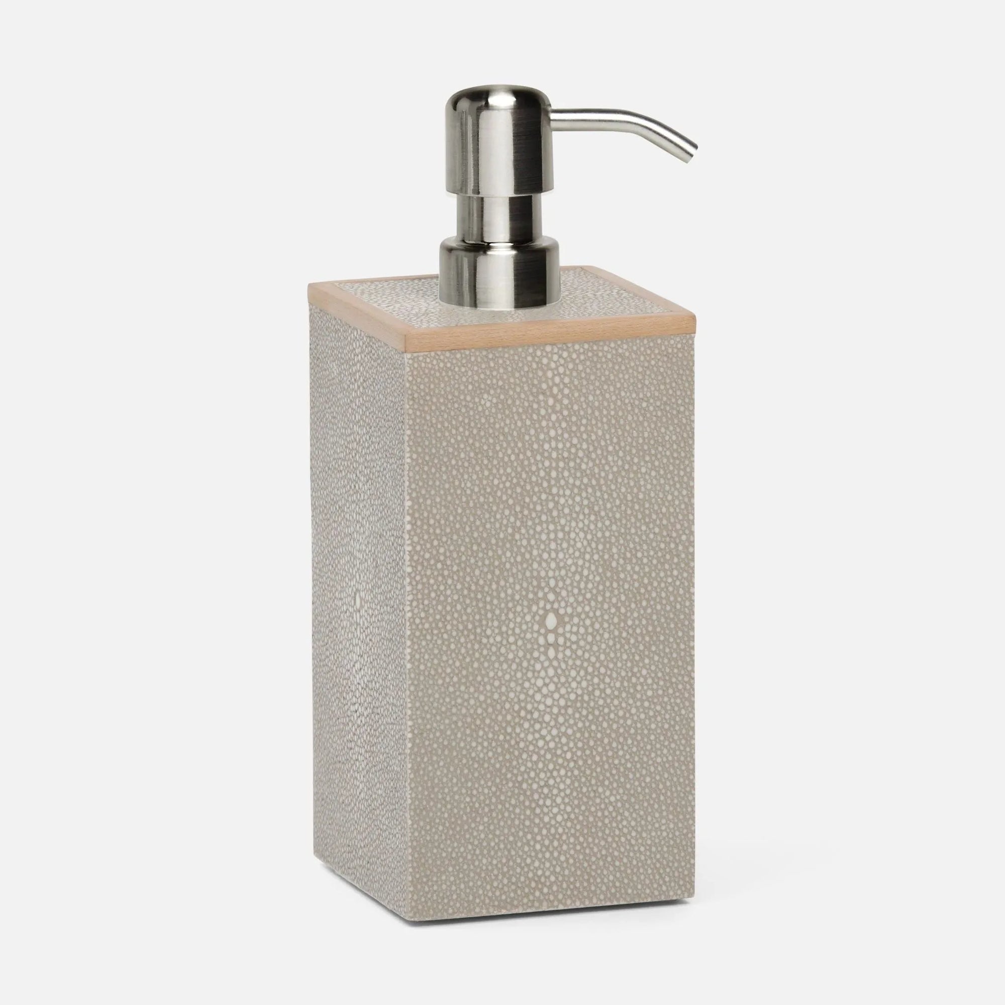 Pigeon and Poodle - PP000944 - Manchester Xl Soap Pump - Manchester - Cloud Gray Realistic Faux Shagreen