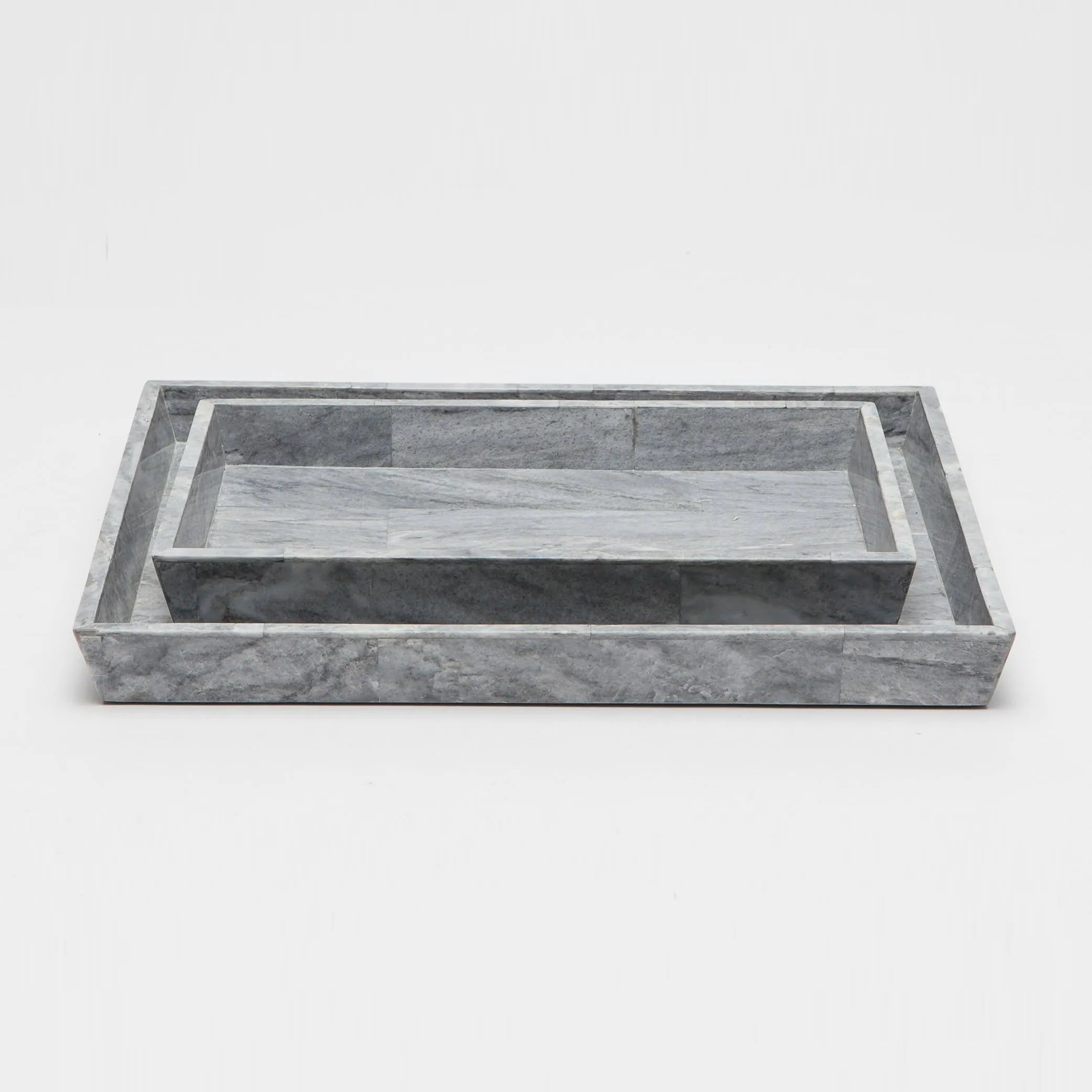 Pigeon and Poodle - PP001122 - Milan Medium Tray - Milan - Gray Romblon Stone