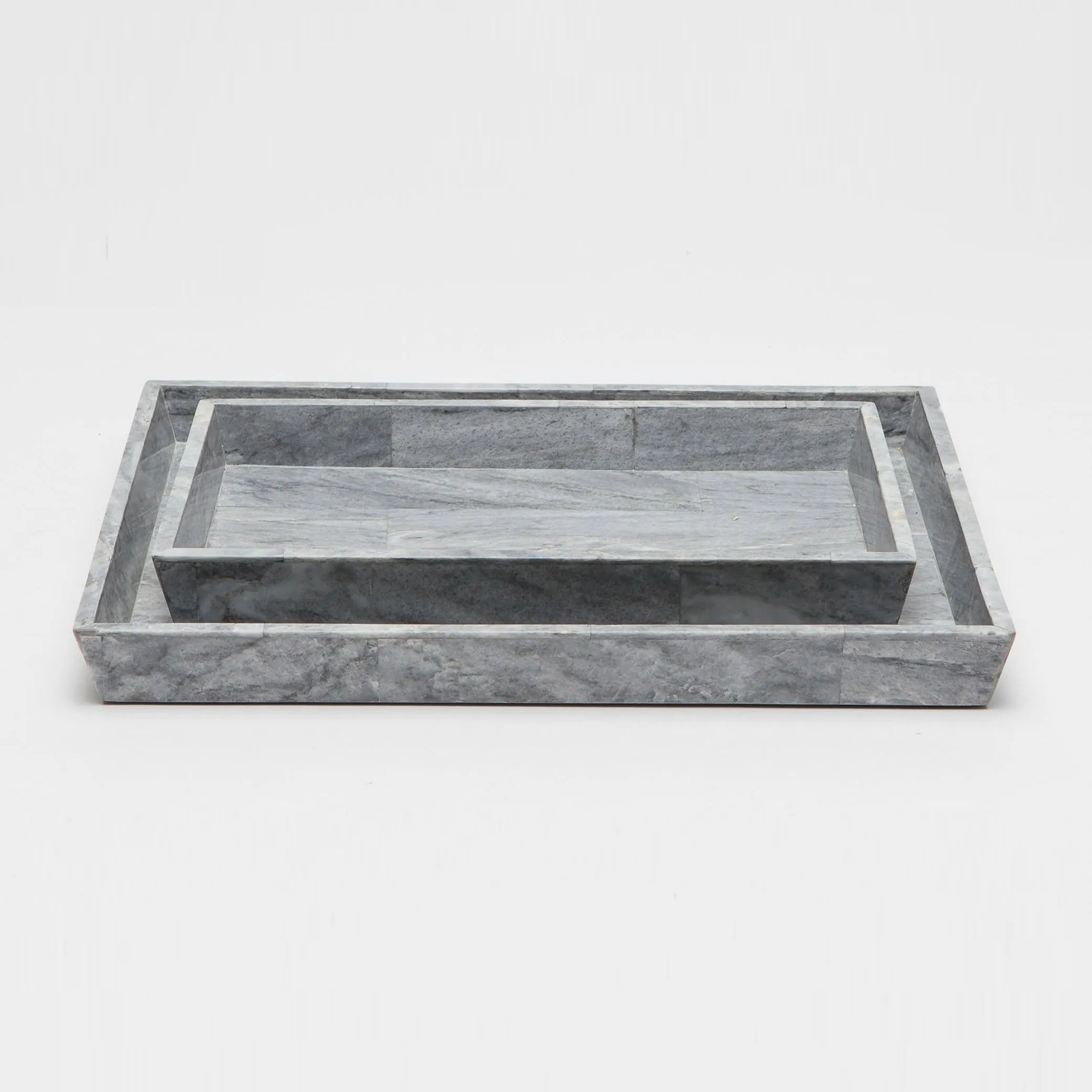 Pigeon and Poodle - PP001122 - Milan Medium Tray - Milan - Gray Romblon Stone