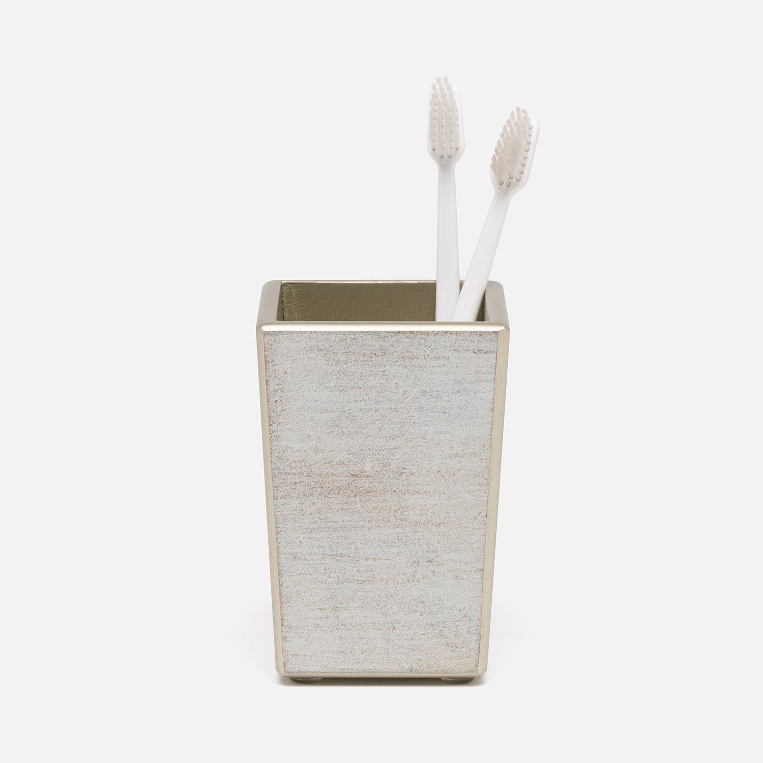 Pigeon and Poodle PP001153 Nora Brush Holder in Metallic Frost Painted Glass