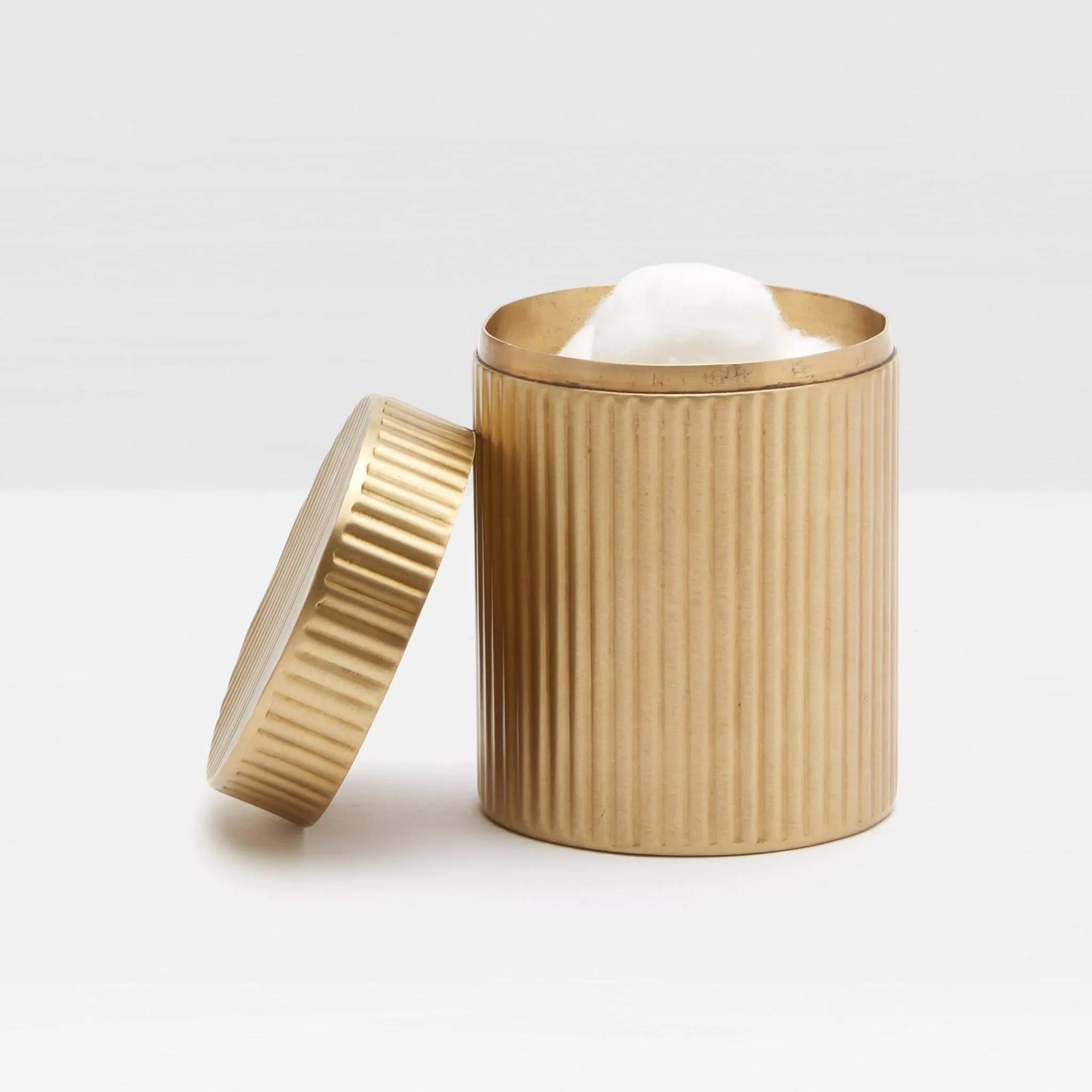 Pigeon and Poodle - PP001252 - Redon Canister - Redon - Antique Brass Ribbed Metal