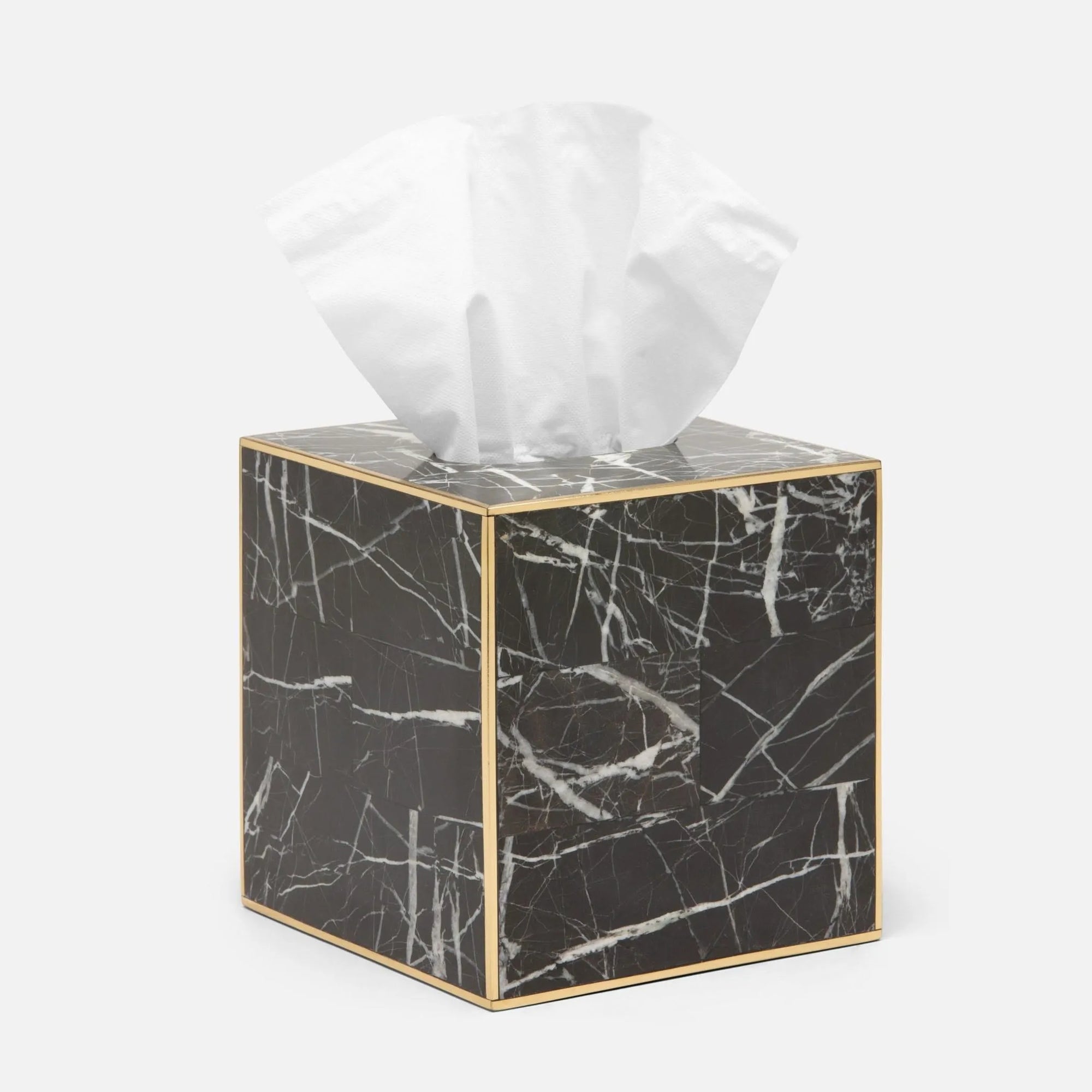 Pigeon and Poodle - PP001307 - Rhodes Tissue Box - Rhodes - Nero Marble