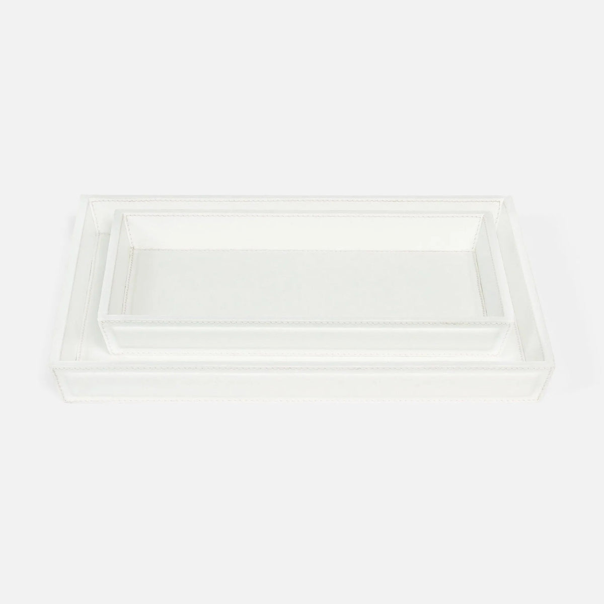 Pigeon and Poodle - PP003992 - Rothwell Tray Set - Rothwell - Bright White Marine Leather