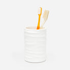 Pigeon and Poodle PP001408 Solin Brush Holder in White Lacquer Resin