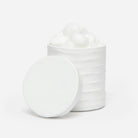 Pigeon and Poodle PP001409 Solin Bath Canister in White Lacquer Resin