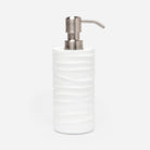 Pigeon and Poodle PP001411 Solin Soap Pump in White Lacquer Resin