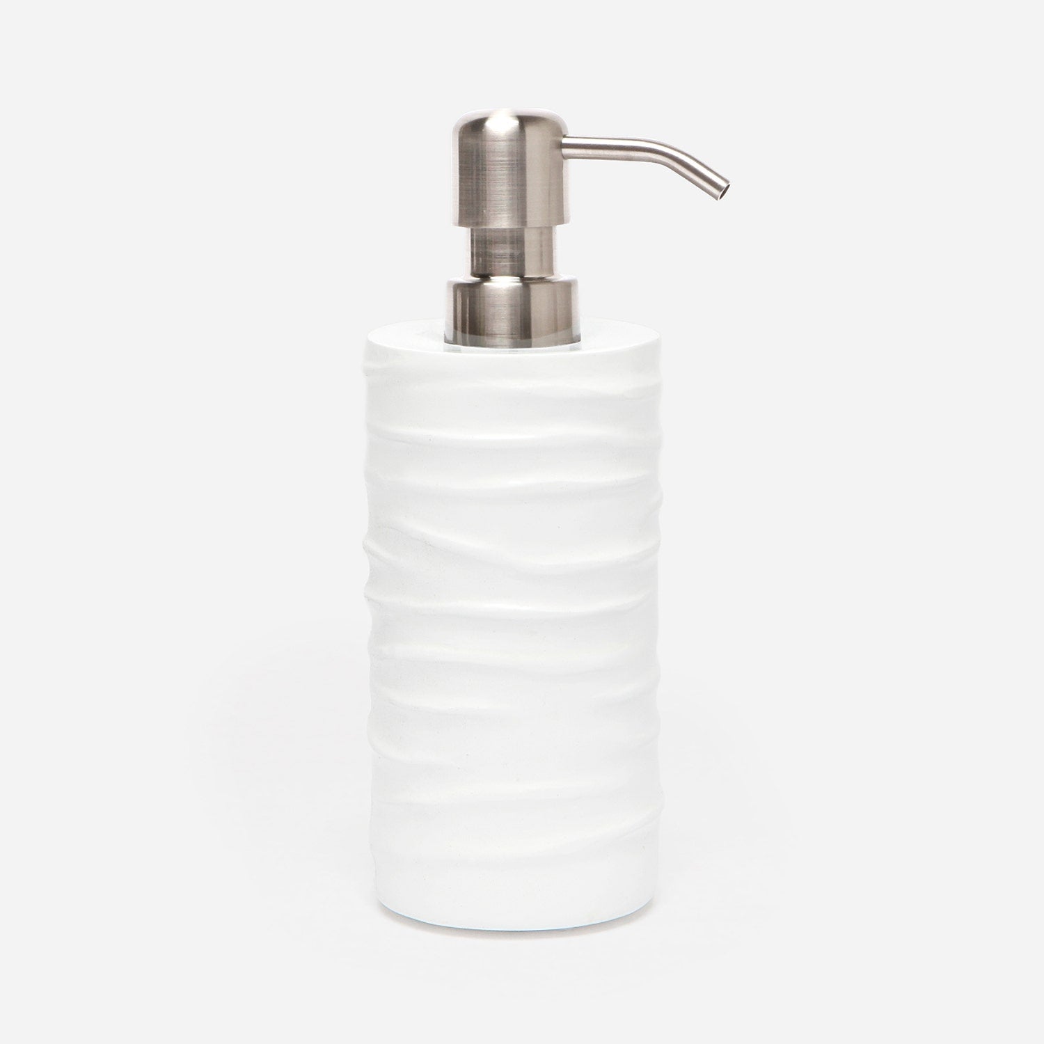 Pigeon and Poodle PP001411 Solin Soap Pump in White Lacquer Resin