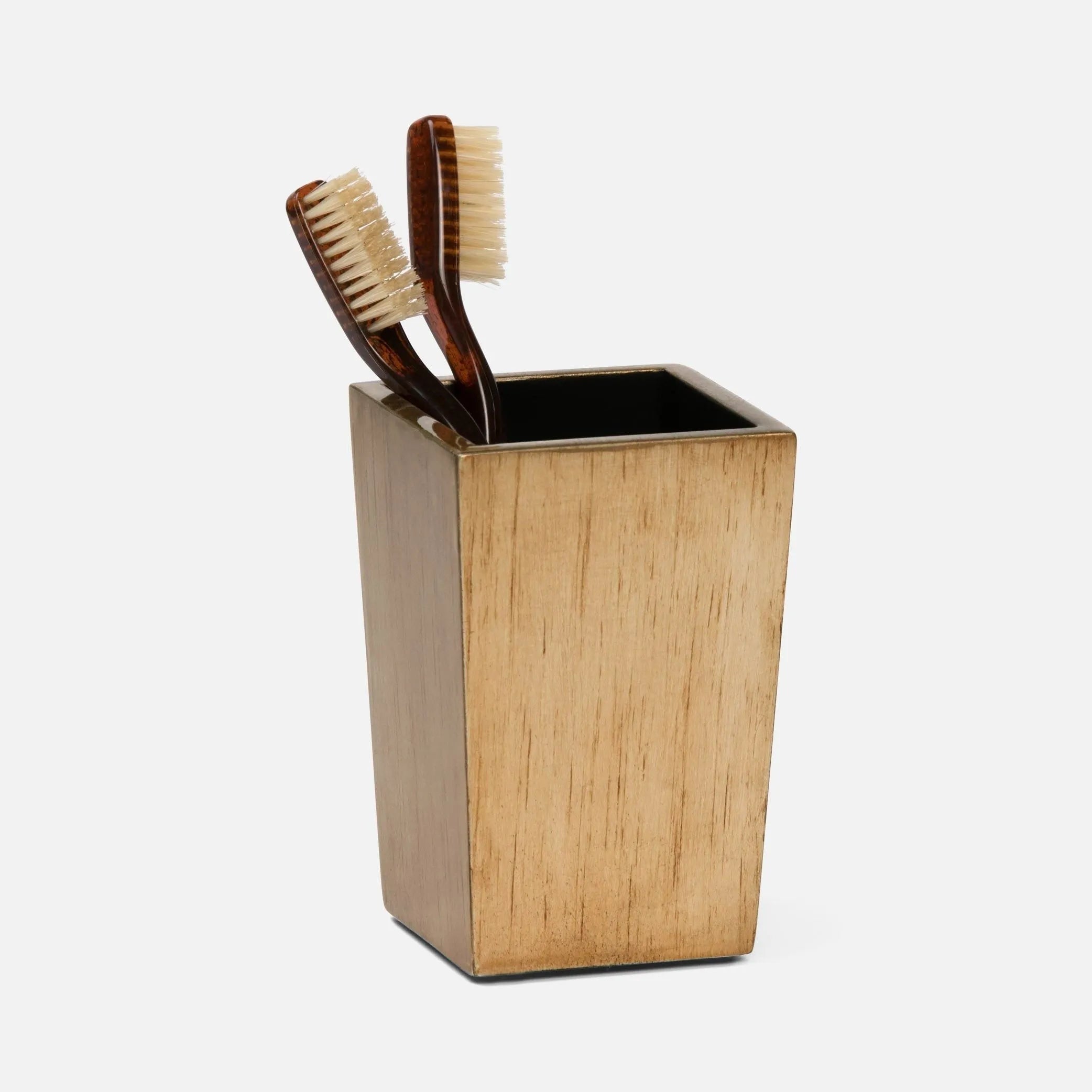 Pigeon and Poodle PP001415 Tanlay Brush Holder in Antiqued Gold Silver Leaf