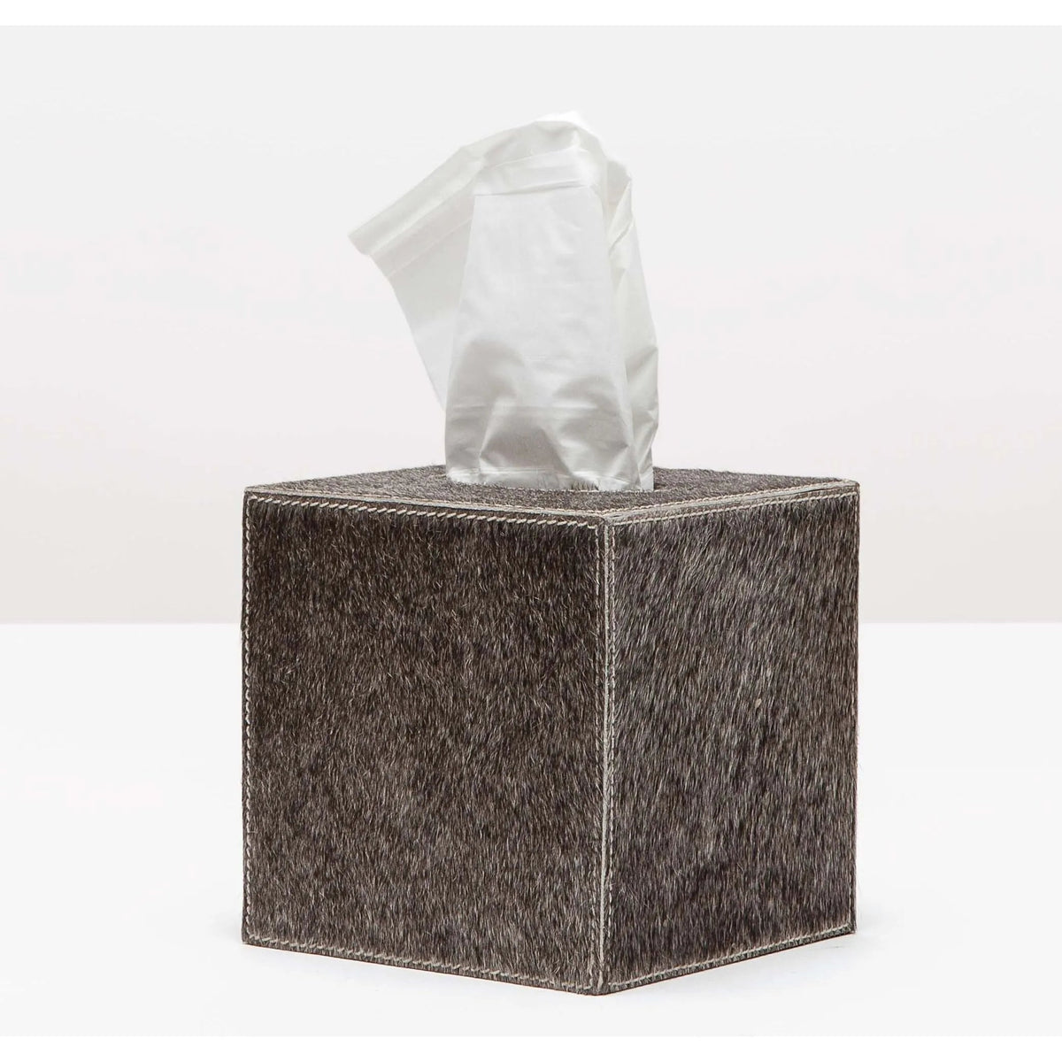 Pigeon and Poodle PP001518 Umbra Tissue Box in Gray Hair-On-Hide