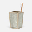 Pigeon and Poodle PP001586 Waterford Brush Holder in Gray Strips Painted Mirror