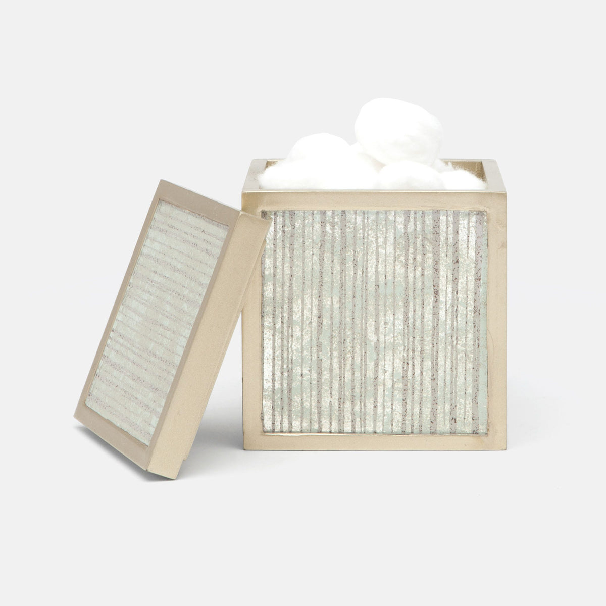 Pigeon and Poodle PP001587 Waterford Bath Canister in Gray Strips Painted Mirror