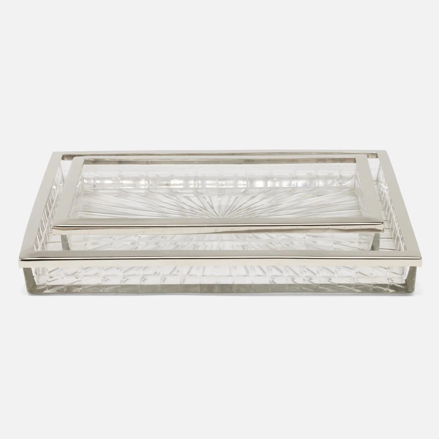 Pigeon and Poodle - PP006342 - Argos Trays - Argos - Clear Glass/Nickel