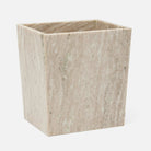 Pigeon and Poodle PP005173 Athlone Wastebasket (Rectangular) in Beige Marble