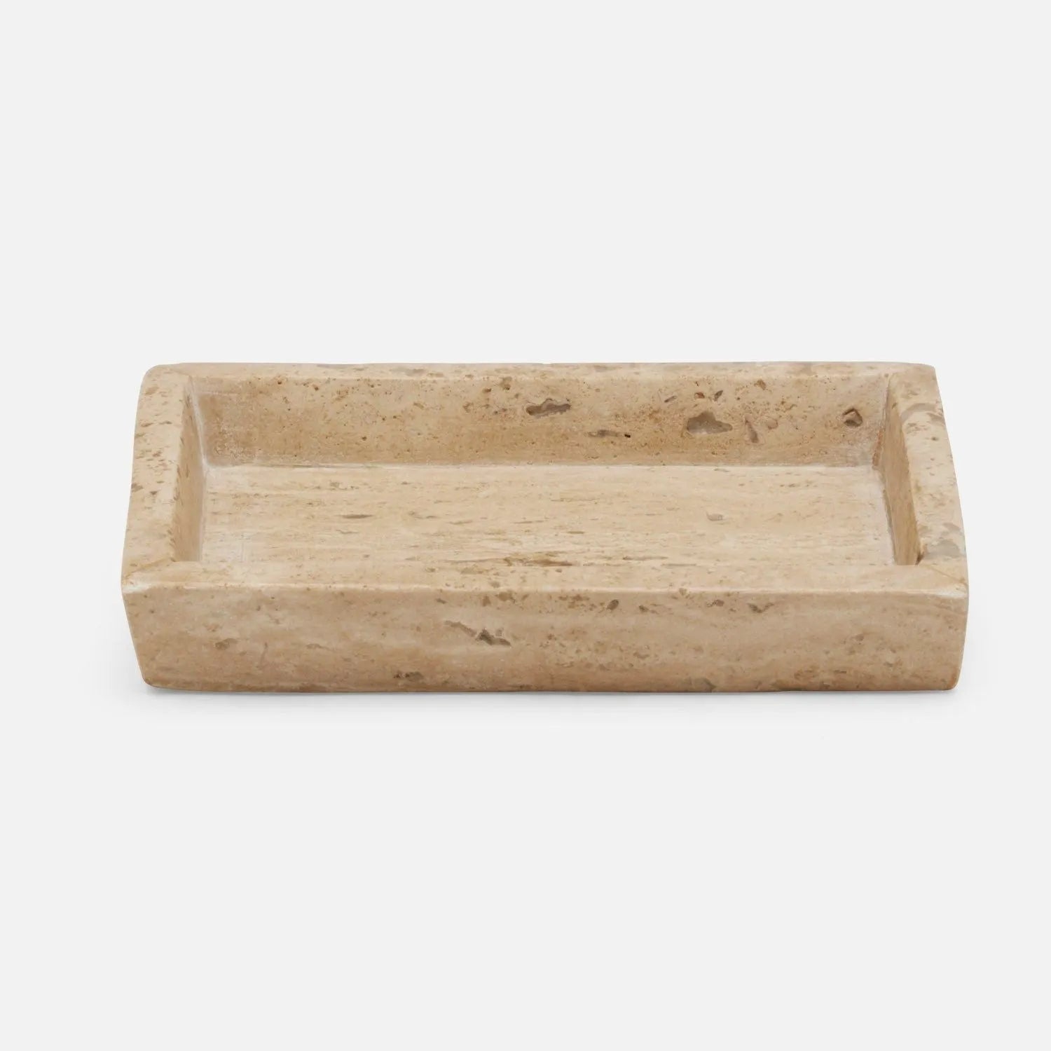 Pigeon and Poodle - PP006116 - Bowen Soap Dish - Bowen - Gray Travertine/Resin