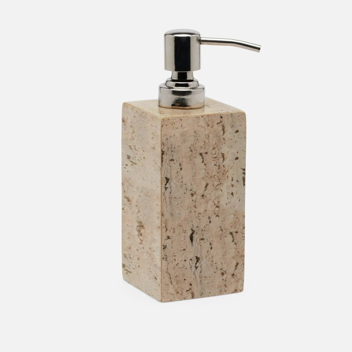 Pigeon and Poodle - PP006108 - Bowen Soap Pump - Bowen - Natural Travertine/Resin