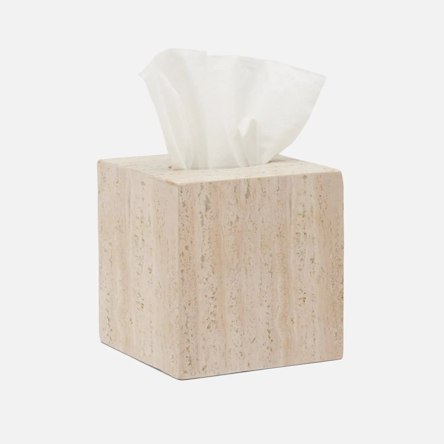Pigeon and Poodle - PP006119 - Bowen Tissue Box - Bowen - Gray Travertine/Resin