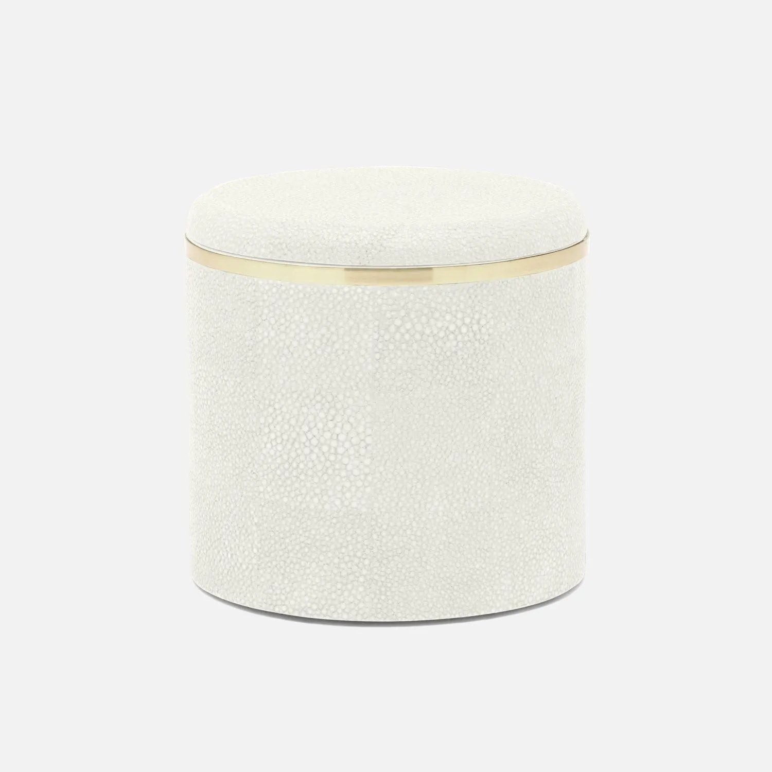 Pigeon and Poodle - PP005672 - Bradford Canister - Bradford - Blanc Realistic Faux Shagreen/Gold Brass