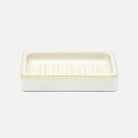 Pigeon and Poodle - PP005673 - Bradford Soap Dish - Bradford - Blanc Realistic Faux Shagreen/Gold Brass