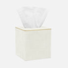 Pigeon and Poodle - PP005675 - Bradford Tissue Box - Bradford - Blanc Realistic Faux Shagreen/Gold Brass