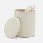Pigeon and Poodle - PP005723 - Bradford Canister - Bradford - Blanc Realistic Faux Shagreen/Silver Stainless Steel