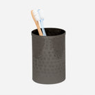 Pigeon and Poodle PP006014 Buren Brush Holder in Black Nickel Etched Metal