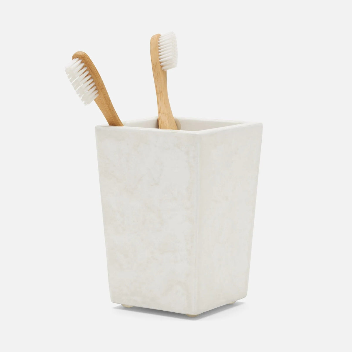 Pigeon and Poodle - PP004911 - Charlotte Brush Holder - Charlotte - White Burl Resin