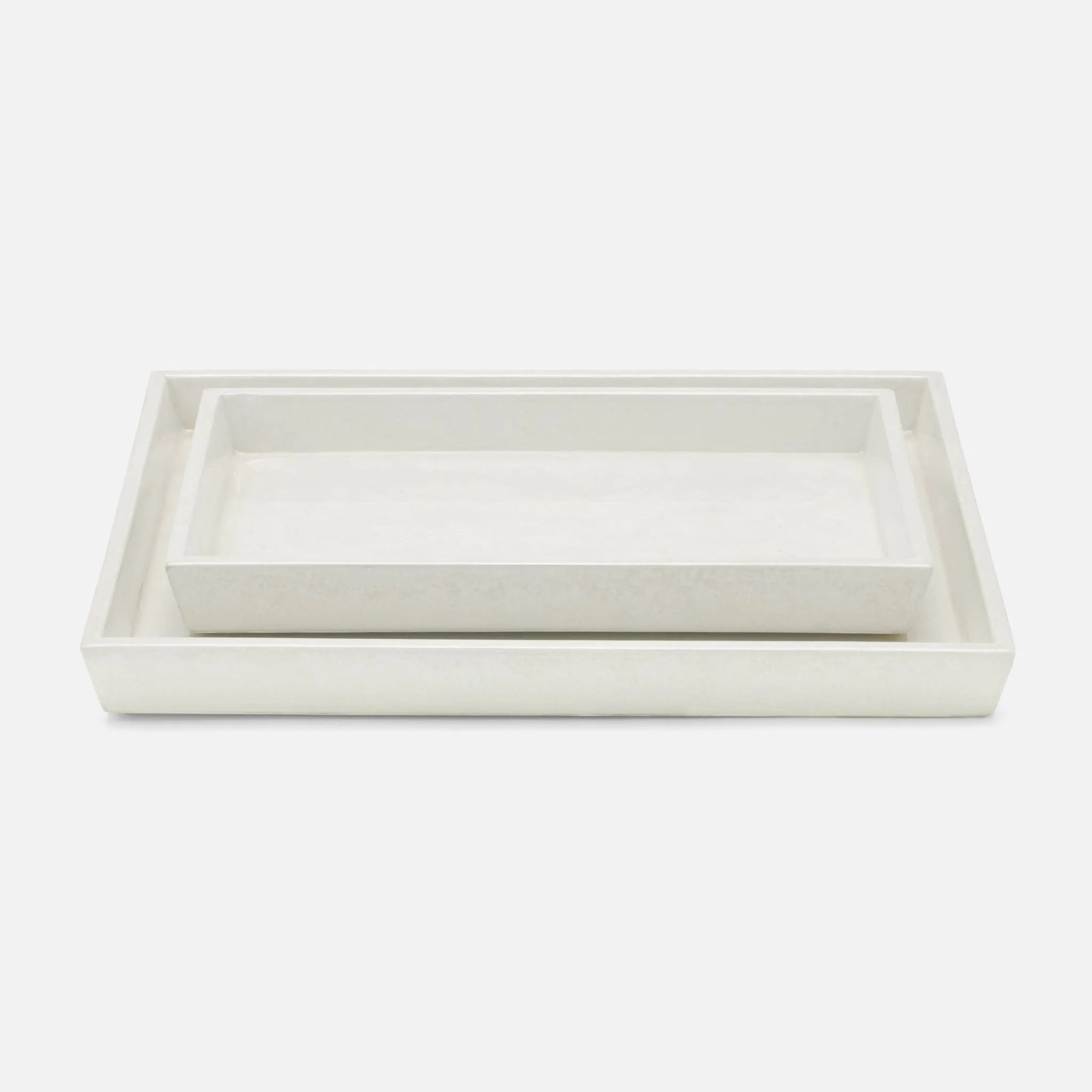 Pigeon and Poodle - PP004914 - Charlotte Trays - Charlotte - White Burl Resin